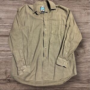 Kuhl Alf Flannel Shirt Mens M Tan Button Down Long Sleeve Hiking Outdoors